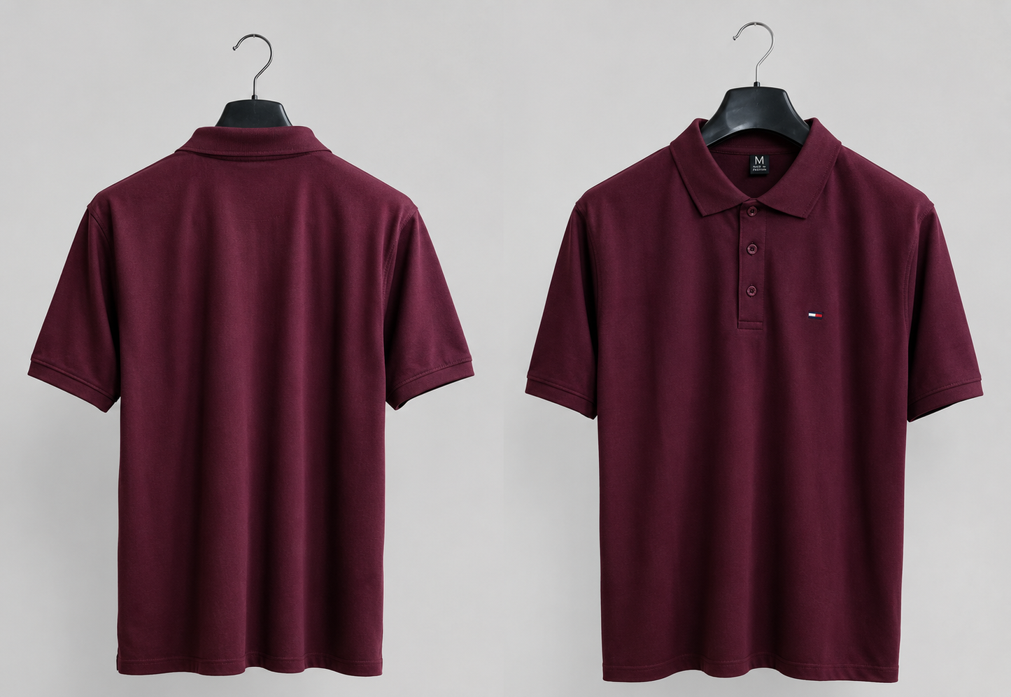 Men's Premium Maroon Polo Shirt – Plain Short Sleeve Casual Cotton T-Shirt