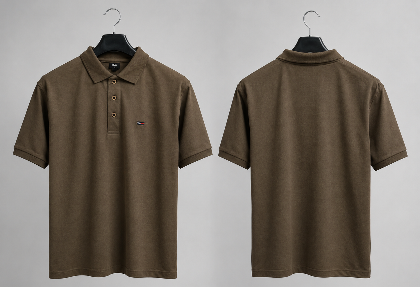 Men's Premium Brown Polo Shirt – Plain Short Sleeve Casual Cotton Polo T-Shirt