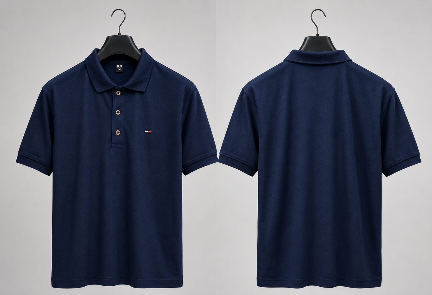 Men's Navy Blue Plain Polo Shirt – Premium Cotton Half Sleeve Casual Polo Tee