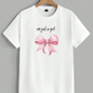 I'm Just a Girl T-Shirt | Cute Pink Bow Graphic Tee Coquette Aesthetic Bow Shirt | I'm Just a Girl White Tee Cute Ribbon Bow Graphic T-Shirt |t