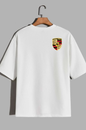 Men's White Porsche Graphic Tee – Streetwear Oversized Automotive T-Shirt