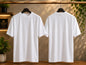 Premium Plain White Unisex Cotton T-Shirt | Soft Crew Neck Half Sleeve Tee | Front & Back View