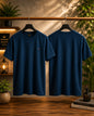 Men's Navy Blue Premium Cotton Round Neck T-Shirt