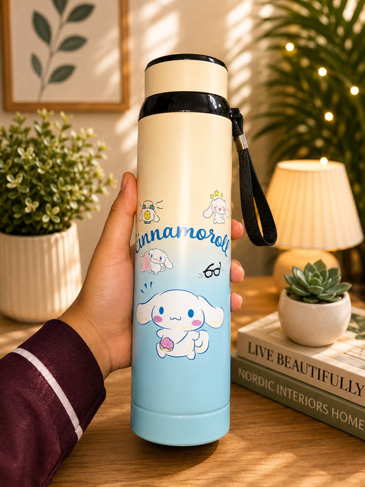 1000ml Cinnamoroll Vacuum Insulated Stainless Steel Thermos Flask – Cute Cartoon Hot & Cold Water Bottle with Leakproof Lid