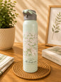 Floral Stainless Steel Vacuum Insulated Water Bottle | Leakproof Thermal Flask for Hot & Cold Drinks