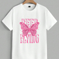 Keep Flying Butterfly T-Shirt | Cute Pink Graphic Tee Y2K Aesthetic Butterfly Shirt | Keep Flying White Tee Retro Butterfly Graphic T-Shirt |