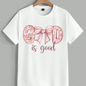 God is Good Christian T-Shirt | Cute Floral Pink Bow Tee