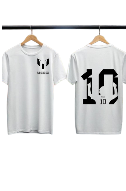 Messi No. 10 Graphic Printed T-Shirt – Premium Round Neck Football Fan Tee for Men