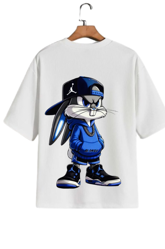 Bugs Bunny Hip-Hop Graphic White T-Shirt