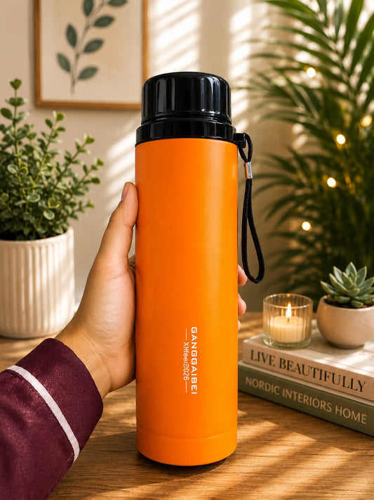 1000ml Vacuum Insulated Stainless Steel Thermos Flask – Large Capacity Hot & Cold Water Bottle with Leakproof Lid, Travel Coffee Flask